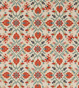 Pashley Fabric by Colefax and Fowler Tomato/Aqua