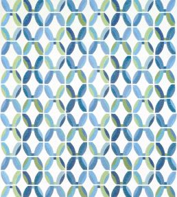 Passageway Embroidery Fabric by Thibaut Blue and Green
