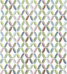 Passageway Embroidery Fabric by Thibaut Lavender and Green