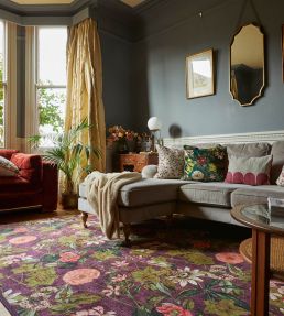 Clarke & Clarke Passiflora rug Mulberry CCPASSMUWA7615 Mulberry