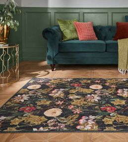 Clarke & Clarke Passiflora rug Noir CCPASSNOWA7615 Noir