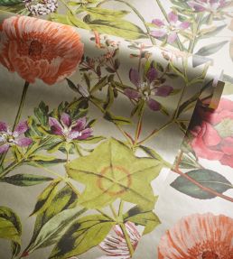 Passiflora Wallpaper by Clarke & Clarke Mulberry/Gilver