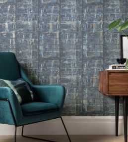 Patina Wallpaper by 1838 Wallcoverings Lagoon