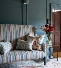Patoli Stripe Fabric by Ian Sanderson Indigo