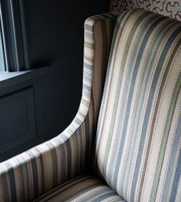 Patoli Stripe Fabric by Ian Sanderson Indigo