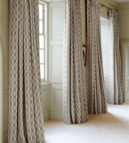 Paxton Fabric by James Hare Pink/Green