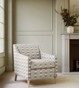 Paxton Fabric by James Hare Pink/Green