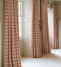 Paxton Fabric by James Hare Red/Gold