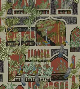 Peacock Arches Wallpaper by Josephine Munsey Terracotta