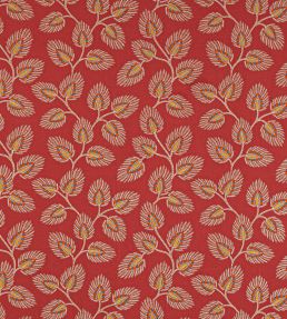 Peacock Leaf Fabric by Jane Churchill Red