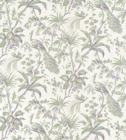 Peacock Toile Fabric by Anna French Green & Plum