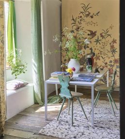 Peacock Toile Scene 1 Mural by Designers Guild Sepia