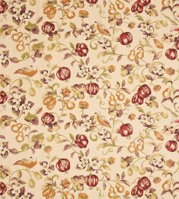Pear & Pomegranate Fabric by Sanderson Mandarin/Damson