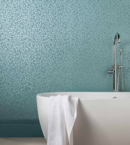 Pebble Bead Wallpaper by 1838 Wallcoverings Seafoam