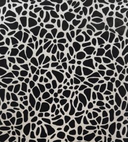 Pebble Flock Wallpaper by 1838 Wallcoverings Jet