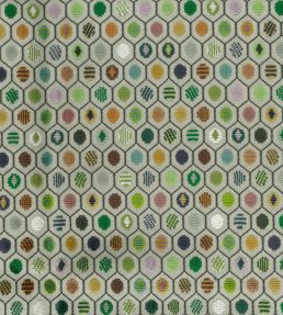 Pelangi Velvet Fabric by Osborne & Little Leaf/Amber/Steel