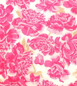 Peonies Fabric by Christopher Farr Cloth Hot Pink