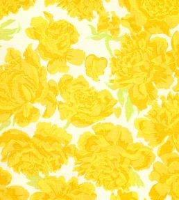 Peonies Fabric by Christopher Farr Cloth Lemon
