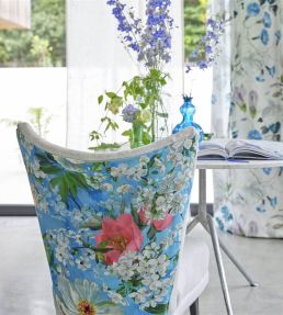 Peony Blossom Fabric by Designers Guild Sky