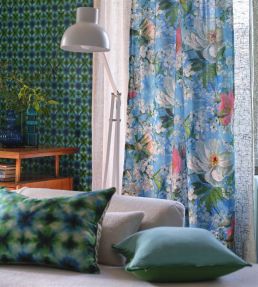 Peony Blossom Fabric by Designers Guild Sky
