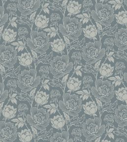 Peony Wallpaper by Farrow & Ball De Nimes / Light Blue
