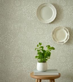 Peony Garden Wallpaper by 1838 Wallcoverings Natural