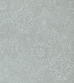 Peony Garden Wallpaper by 1838 Wallcoverings Pewter