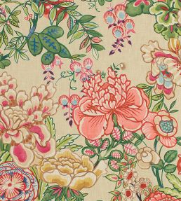 Peony Garden Fabric by Thibaut Beige