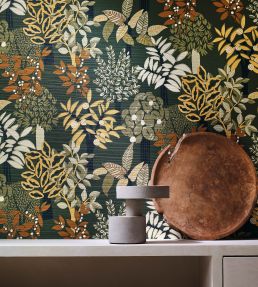 Peradeniya Wallpaper by Casamance Blanc/Emeraude