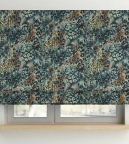 Persian Leopard Fabric by Arley House Sapphire