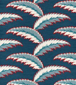 Persian Palm Fabric by Ottoline Blue and Red