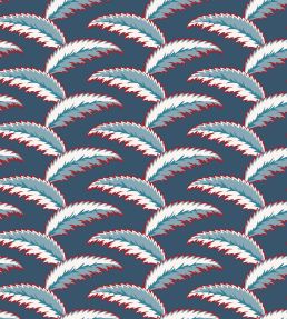 Persian Palm Wallpaper by Ottoline Blue and Red