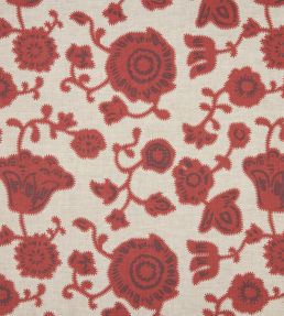 Persian Poppy Fabric by Volga Linen Red