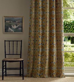 Persian Scroll Embroidery Fabric by Morris & Co Ochre