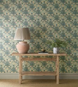 Persian Tulip Wallpaper by Morris & Co Teal