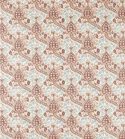 Persian Tulip Fabric by Morris & Co Umber/Mineral Blue