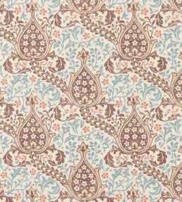 Persian Tulip Wallpaper by Morris & Co Umber/Mineral Blue