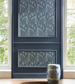 Persian Tulip Wallpaper by Zoffany Blue Stone