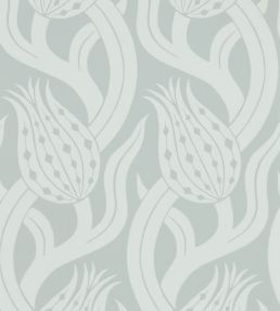 Persian Tulip Wallpaper by Zoffany Quartz Grey