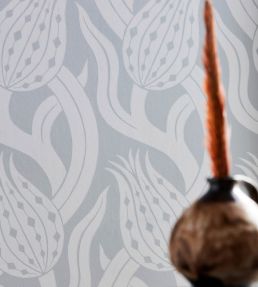 Persian Tulip Wallpaper by Zoffany Silver