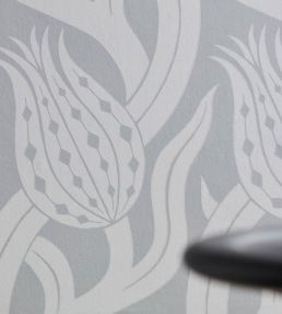 Persian Tulip Wallpaper by Zoffany Quartz Grey