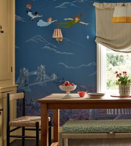 Peter Pan Mural by Sanderson Evening Blue