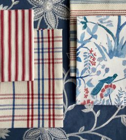 Bridport Fabric by Baker Lifestyle Blue/Red