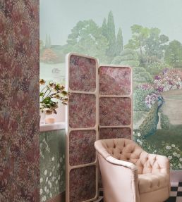 Petite Fleur Wallpaper by Cole & Son Cerise & Eau De Nil