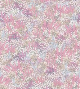 Petite Fleur Satin Fabric by Cole & Son Cerise & Eau de Nil