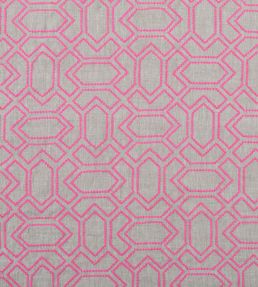 Petite Paravento Fabric by Vanderhurd Hot Pink/Natural