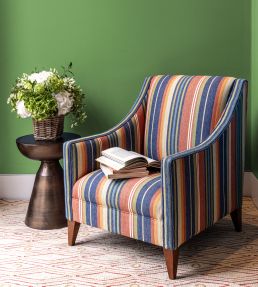 Petra Stripe Fabric by GP & J Baker Red/Green