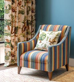 Petra Stripe Fabric by GP & J Baker Red/Green