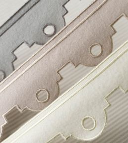 Peyton Embroidered Border Trimming by Samuel & Sons Eggshell