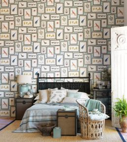 Picture Gallery Wallpaper by Sanderson Yellow/Charcoal